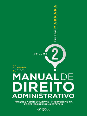 cover image of MANUAL DE DIREITO ADMINISTRATIVO--VOLUME 2--5ª EDIÇÃO--2025
